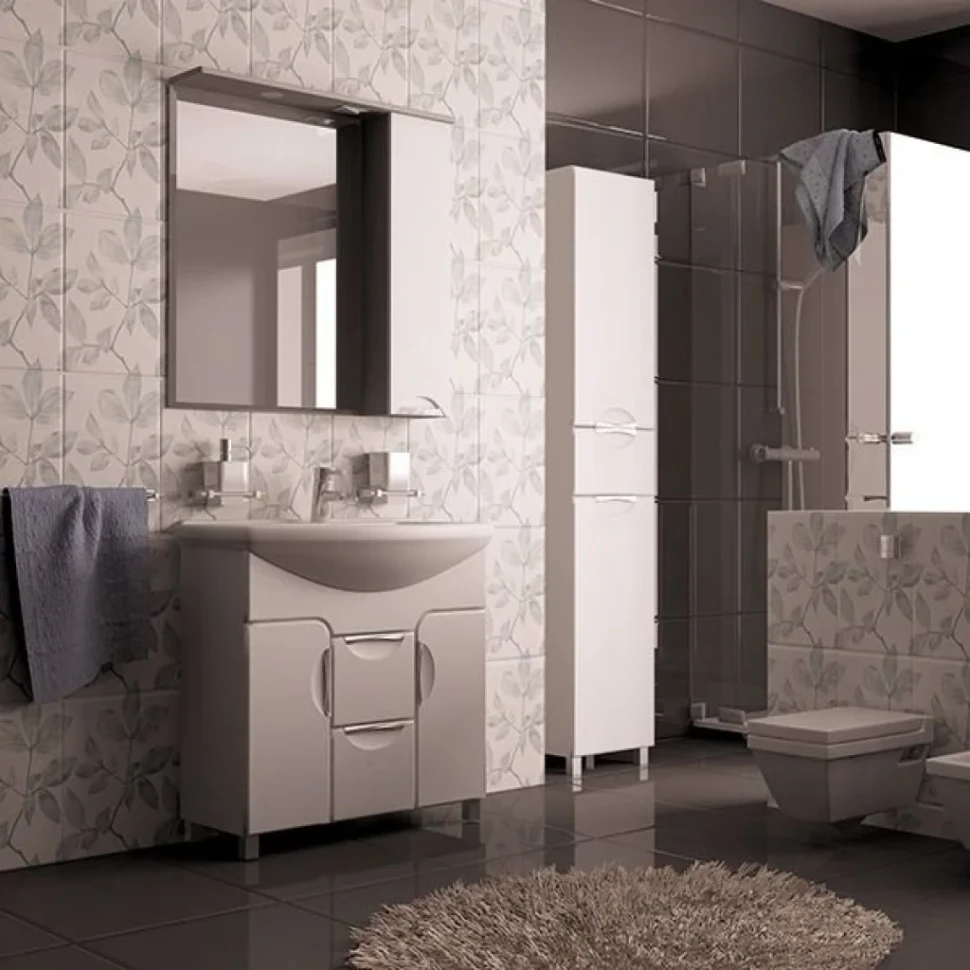 Зеркало Mixline Кассиопея 75 правое с подсветкой, белое