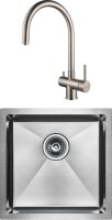 Комплект Мойка кухонная Paulmark Gerberg PM254444-BS брашированная нержавеющая сталь + Смеситель Heller He213218-SS нержавеющая сталь + Фильтр Refine System