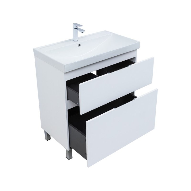 Тумба под раковину Aquanet Алвита New 80 напольная, белый матовый