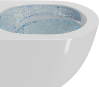 Комплект Унитаз подвесной Bauedge Bau Dream Hurricane-2 безободковый, с микролифтом, белый + Инсталляция VitrA V-Fix Core 732-5800-01PV + Кнопка Root Round 740-2211 черная матовая