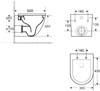 Комплект Унитаз подвесной Bauedge Bau Dream Hurricane-2 безободковый, с микролифтом, белый + Инсталляция VitrA V-Fix Core 732-5800-01PV + Кнопка Root Round 740-2211 черная матовая