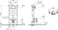 Комплект Унитаз подвесной Bauedge Bau Dream Hurricane-2 безободковый, с микролифтом, белый + Инсталляция VitrA V-Fix Core 732-5800-01PV + Кнопка Root Round 740-2211 черная матовая
