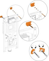 Комплект Унитаз подвесной Bauedge Bau Dream Hurricane-2 безободковый, с микролифтом, белый + Инсталляция VitrA V-Fix Core 732-5800-01PV + Кнопка Root Round 740-2211 черная матовая