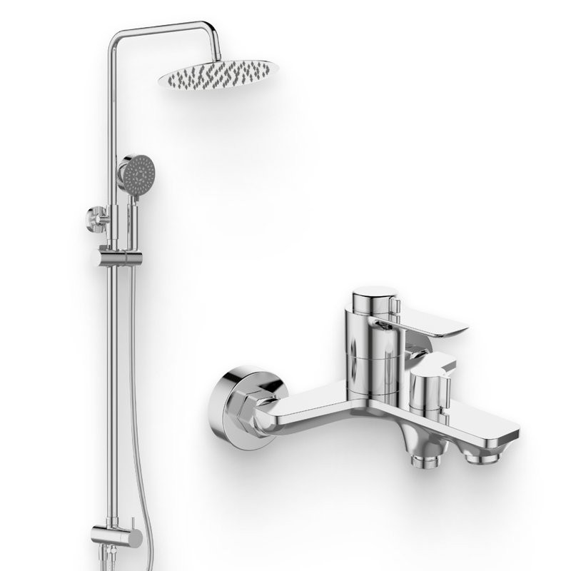 Душевой комплект Термостат BelBagno Ancona ANCONA-VASM-CRM + Стойка ANCONA-DOC2FD-CRM