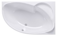 Акриловая ванна Alex Baitler Ritsa 170x105 см, угловая, левая, пристенная, белая, асимметричная, с каркасом, с сиденьем