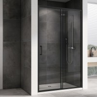 Душевая дверь в нишу Abber Schwarzer Diamant AG30110B5 110 см, профиль черный, стекло прозрачное