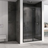 Душевая дверь в нишу Abber Schwarzer Diamant AG30110B5 110 см, профиль черный, стекло прозрачное