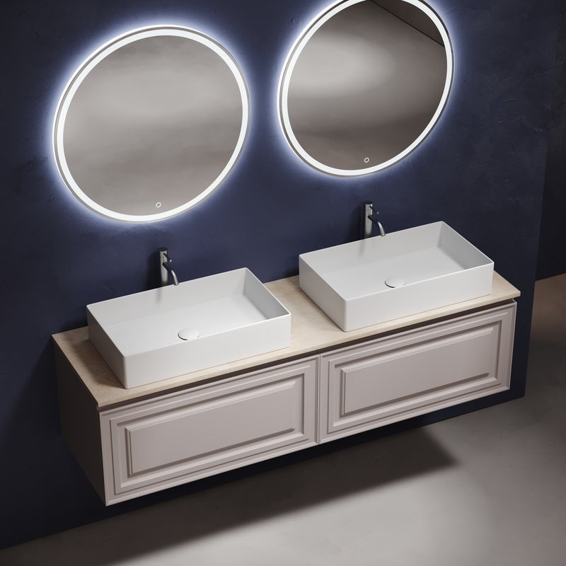 Мебель для ванной комнаты Sancos Very 160 doha soft, столешница бежевая TT160A2X, раковина CN6070