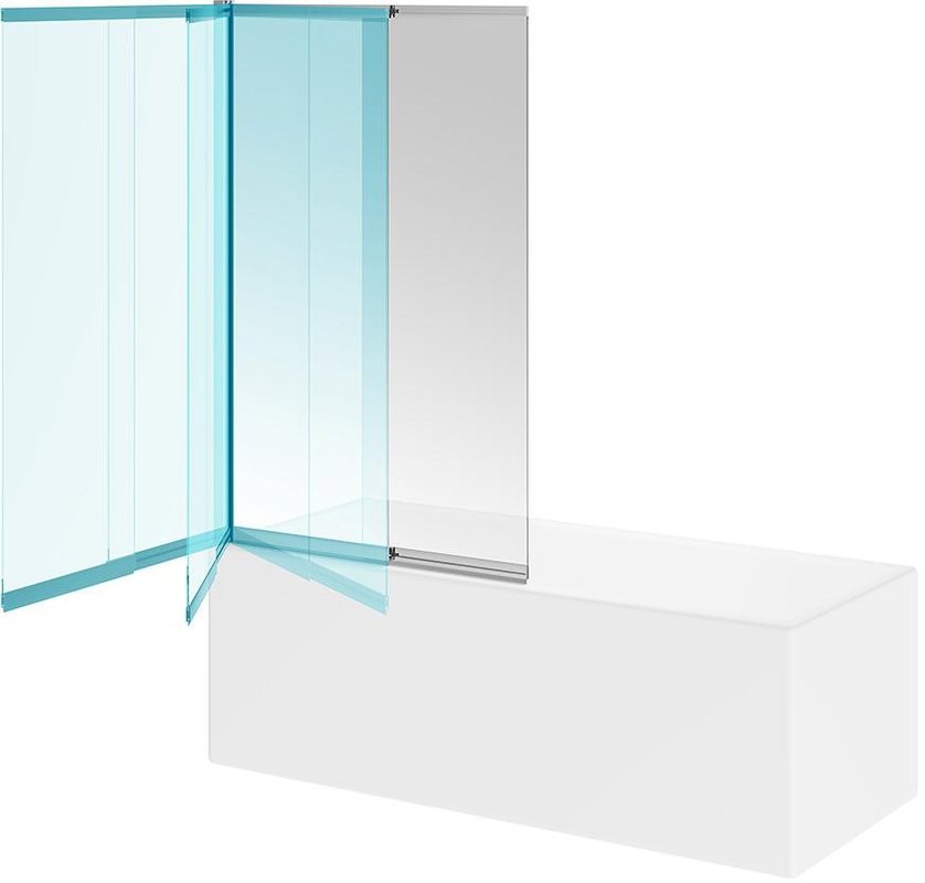 Шторка на ванну KERAMA MARAZZI Vetro VE.100.BSD.CR 100x150, профиль хром