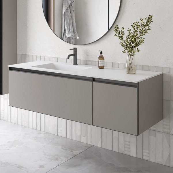 Тумба под раковину без столешницы Armadi Art Quatro 2 140 luna, профиль anthracite