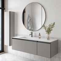 Тумба под раковину без столешницы Armadi Art Quatro 2 140 luna, профиль anthracite