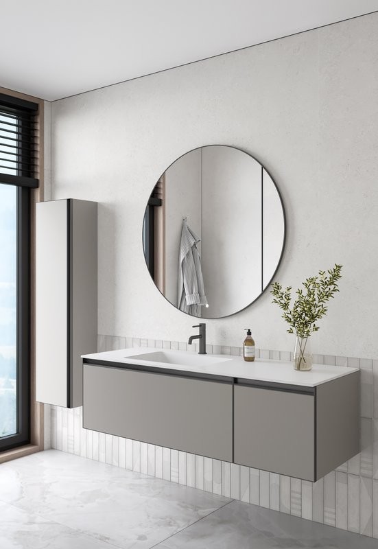 Тумба под раковину без столешницы Armadi Art Quatro 2 140 luna, профиль anthracite