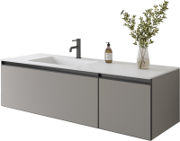 Тумба под раковину без столешницы Armadi Art Quatro 2 140 luna, профиль anthracite