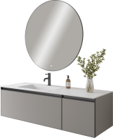 Тумба под раковину без столешницы Armadi Art Quatro 2 140 luna, профиль anthracite