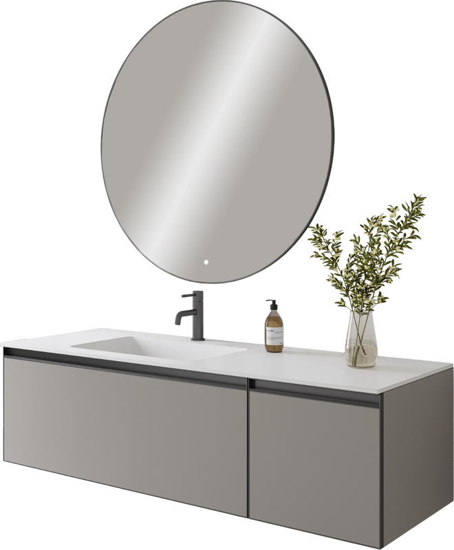 Тумба под раковину без столешницы Armadi Art Quatro 2 140 luna, профиль anthracite