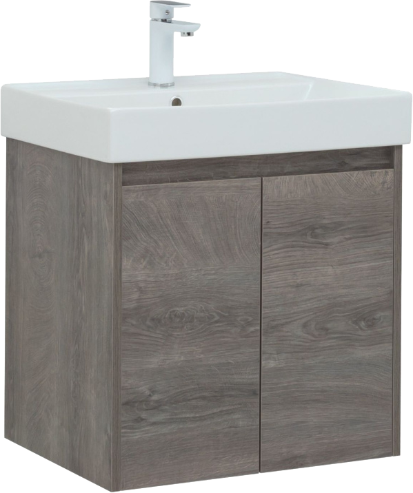 Тумба с раковиной Aquanet Nova Lite 60 дуб рошелье, с дверками