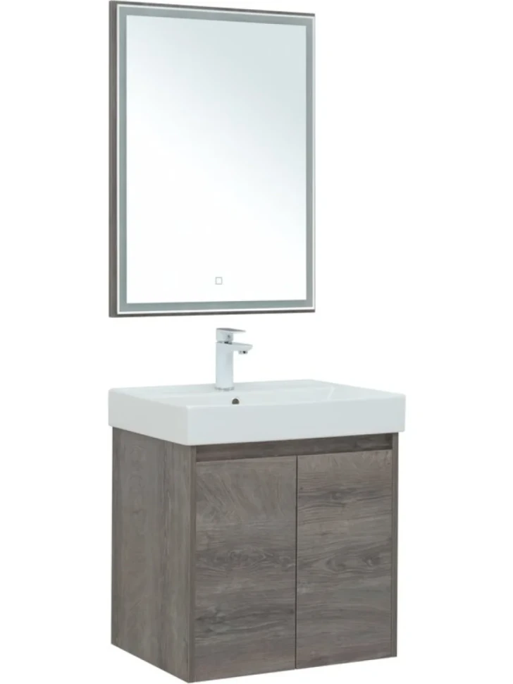 Тумба с раковиной Aquanet Nova Lite 60 дуб рошелье, с дверками