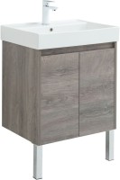 Тумба с раковиной Aquanet Nova Lite 60 дуб рошелье, с дверками