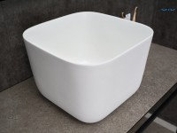 Накладная раковина GID Creativo N9301wg 38 матовая белая, квадратная, фаянс