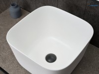 Накладная раковина GID Creativo N9301wg 38 матовая белая, квадратная, фаянс