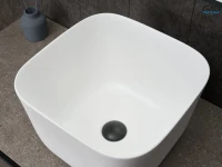 Накладная раковина GID Creativo N9301wg 38 матовая белая, квадратная, фаянс