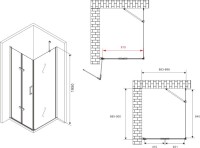Душевой уголок Abber Zart AG08090P-S91 90х90, профиль хром, стекло прозрачное