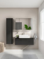 Тумба с раковиной VitrA Nuo 100 подвесная, глянцевый антрацит