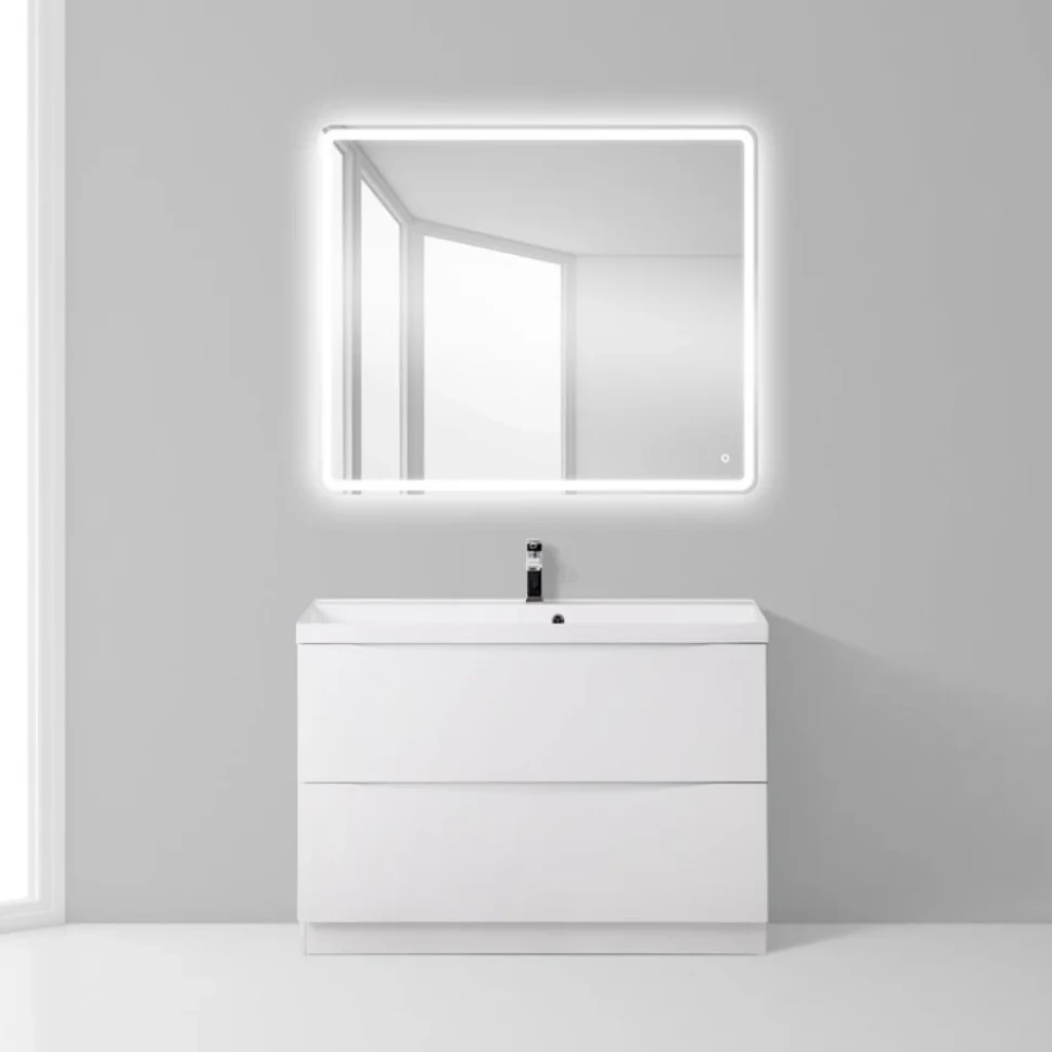 Тумба с раковиной BelBagno Marino 90 bianco lucido, напольная