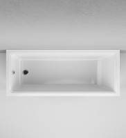 Акриловая ванна AM.PM Gem W90A 170x70 см, пристенная, белая, с каркасом