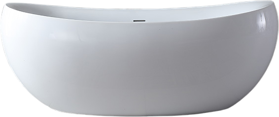 Акриловая ванна Abber AB9236 170x80 см, отдельностоящая, белая, овальная, с каркасом, со сливом-переливом