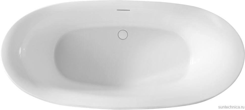 Акриловая ванна Abber AB9236 170x80 см, отдельностоящая, белая, овальная, с каркасом, со сливом-переливом