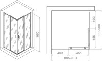 Душевой уголок RGW Passage PA-030B 900x900x1950, профиль черный