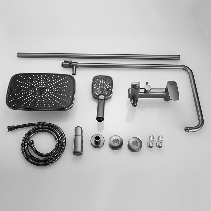 Душевая стойка Shevanik S8536T оружейная сталь
