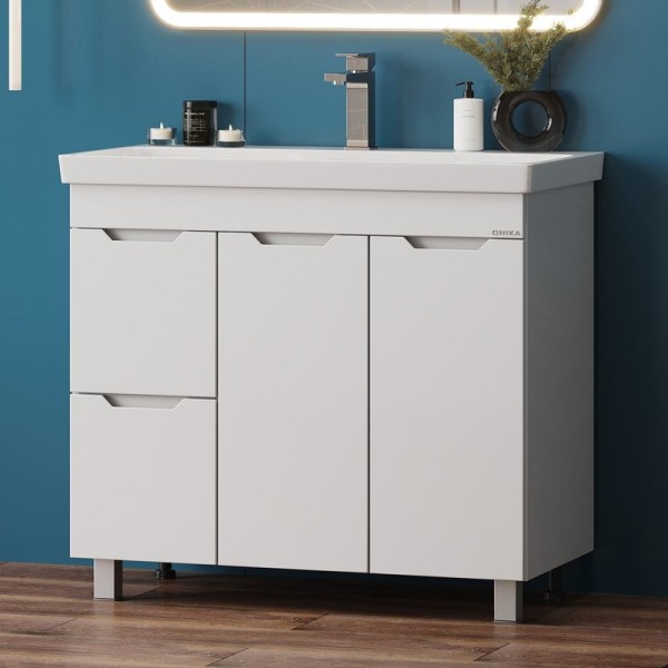 Тумба с раковиной Onika Айленд 90 напольная, белая