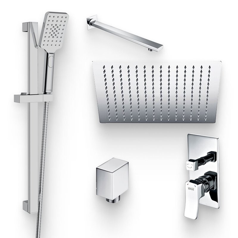 Душевой комплект Смеситель Wasserkraft Aller 10641 С ВНУТРЕННЕЙ ЧАСТЬЮ + Гарнитур A145 + Подключение A124 + Душ A118 + Кронштейн A090