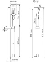Душевой комплект Смеситель Wasserkraft Aller 10641 С ВНУТРЕННЕЙ ЧАСТЬЮ + Гарнитур A145 + Подключение A124 + Душ A118 + Кронштейн A090