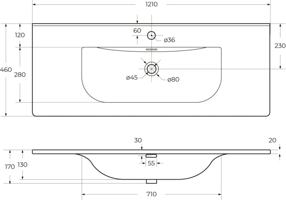 Тумба с раковиной BelBagno Etna 120 bianco lucido, раковина BB-8099-120