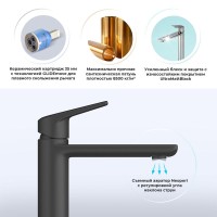 Комплект Накладная раковина Lavinia Boho Bathroom Sink 33311002 + Смеситель Wellsee ICON! for life 182307000 матовый черный
