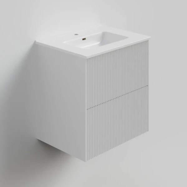 Тумба с раковиной La Fenice Terra Twin 60 подвесная, bianca, раковина Slim Line 60 см