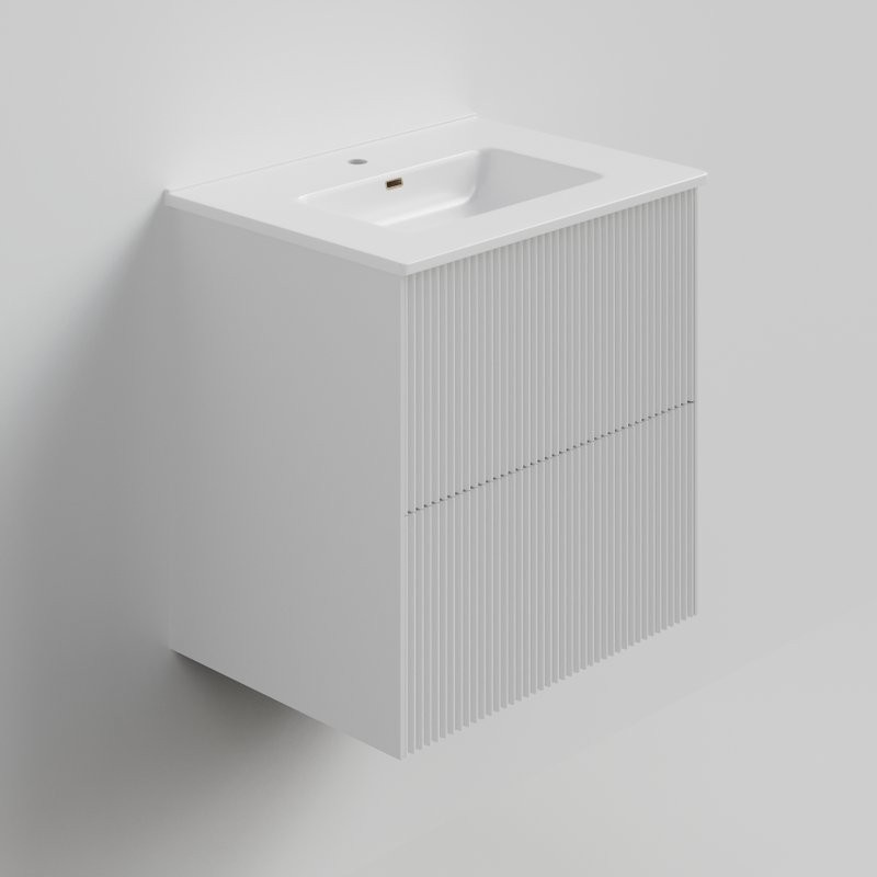 Тумба с раковиной La Fenice Terra Twin 60 подвесная, bianca, раковина Slim Line 60 см