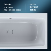 Акриловая ванна AM.PM Func 170x80 см, пристенная, белая, с каркасом