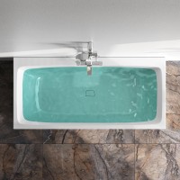 Акриловая ванна AM.PM Func 170x80 см, пристенная, белая, с каркасом