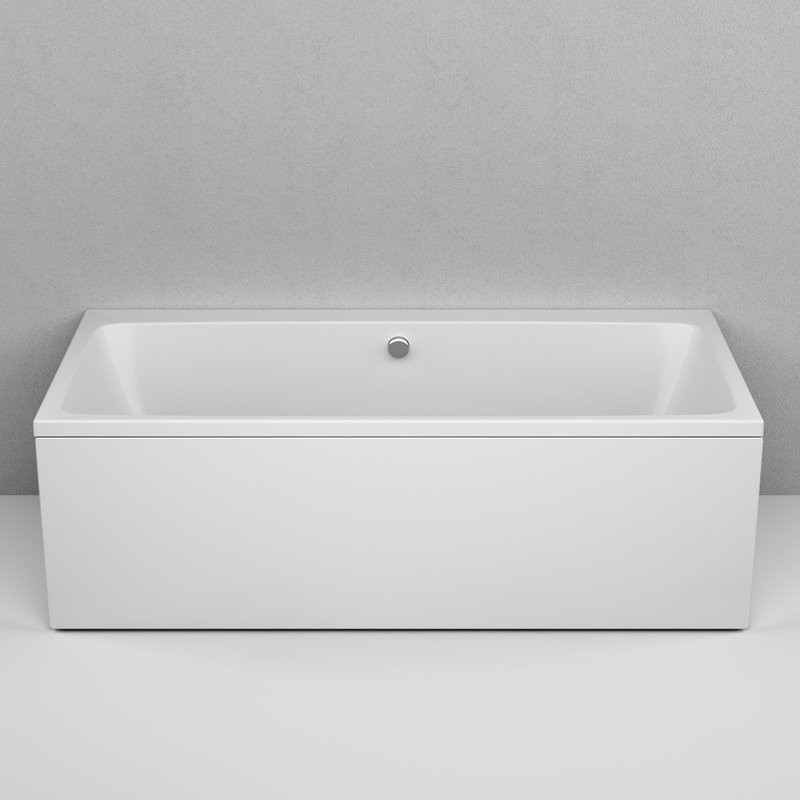 Акриловая ванна AM.PM Func 170x80 см, пристенная, белая, с каркасом