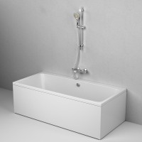 Акриловая ванна AM.PM Func 170x80 см, пристенная, белая, с каркасом