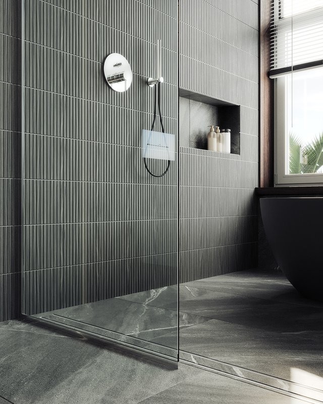 Душевая перегородка Maybahglass MGD-695-5у 79 см, профиль хром матовый, стекло прозрачное