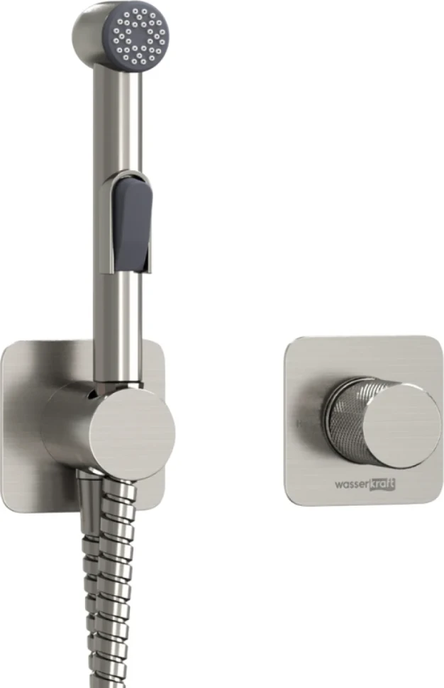 Гигиенический душ Wasserkraft Tauber A6451.275.100.092 со смесителем, С ВНУТРЕННЕЙ ЧАСТЬЮ, никель