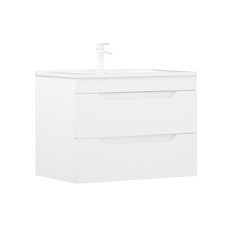 Тумба с раковиной Corozo Юта 75 Z2 подвесная, глянцевая белая