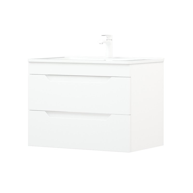 Тумба с раковиной Corozo Юта 75 Z2 подвесная, глянцевая белая