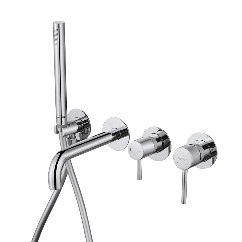 Встраиваемый смеситель для душа и ванны Abber Wasser Kreis AF8130 С ВНУТРЕННЕЙ ЧАСТЬЮ, хром