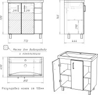 Тумба с раковиной Домино Craft 80 дуб вотан, графит